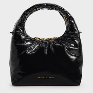 *NEW* CHARLES & KEITH ARCH PUFFY BAG - BLACK